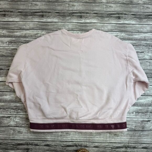 Under Armour Womens Charged Pullover Sweatshirt Pink Maroon L LG Large Tie Waist - Picture 13 of 13